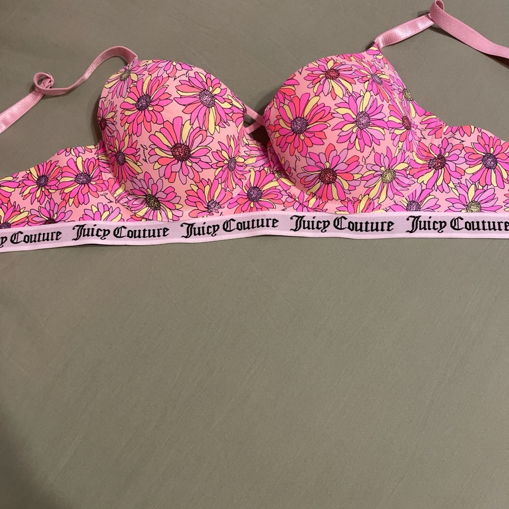 Juicy Couture Pink Daisy Print Bra